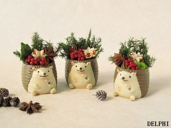 DELPHI はりねずみのミニミニアレンジ【プリザーブドフラワー】